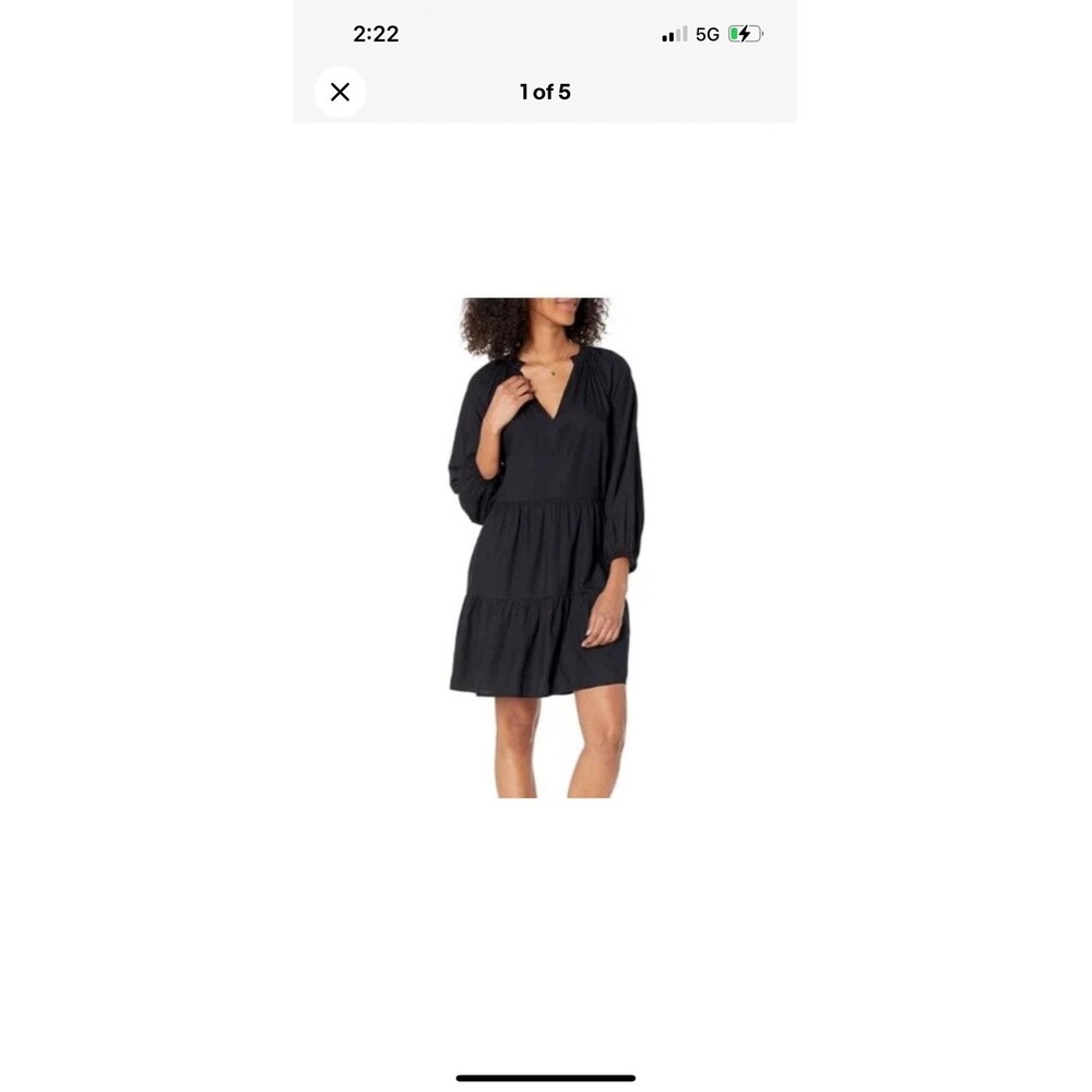 THE DROP x Caralyn Mirand | Ruffle-Neck Tiered Mini Dress Small